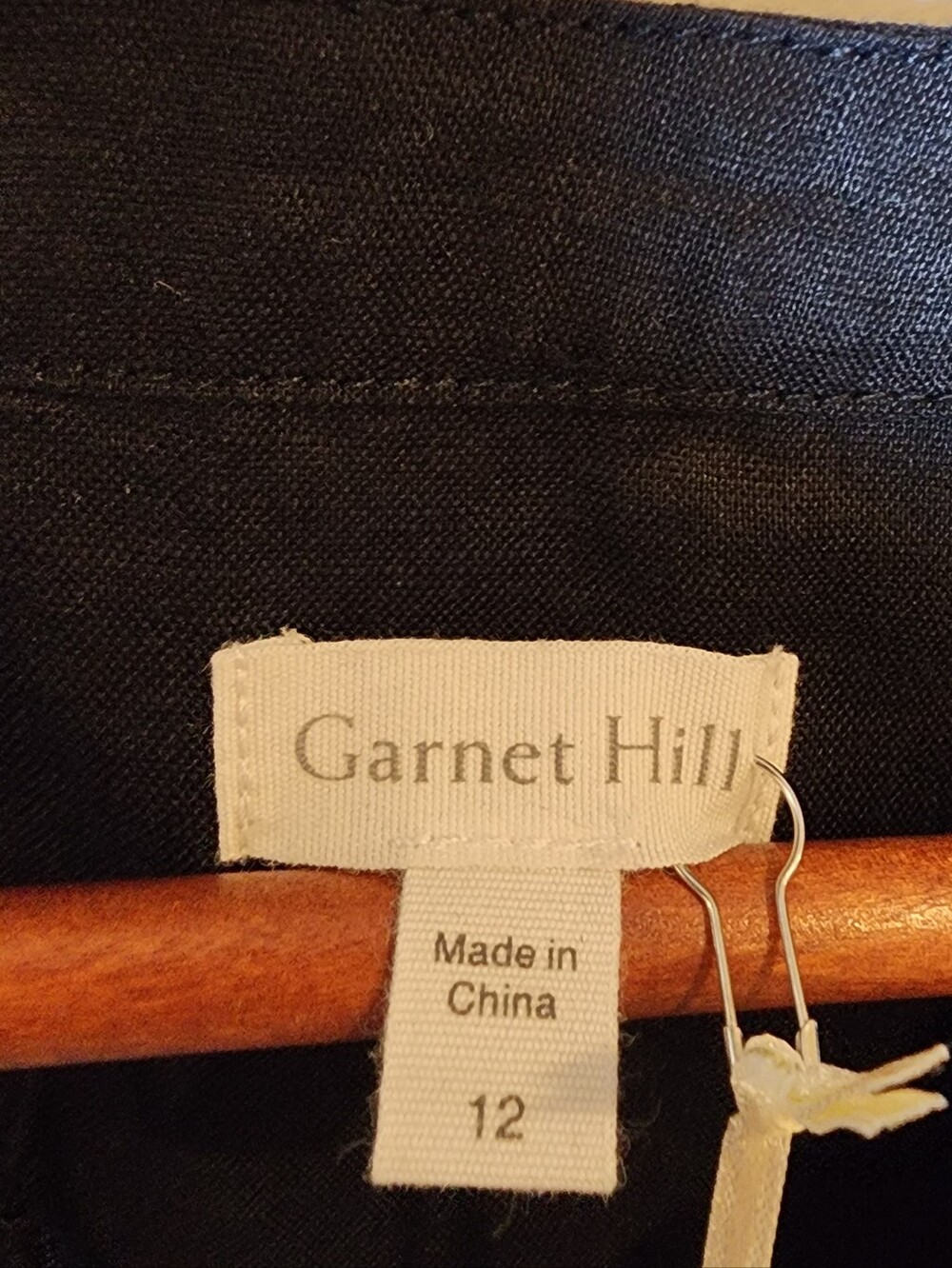 100% Linen NWT Garnet Hill Black Sleeveless Top Shirt Lightweight Women's 12 - Picture 3 of 15